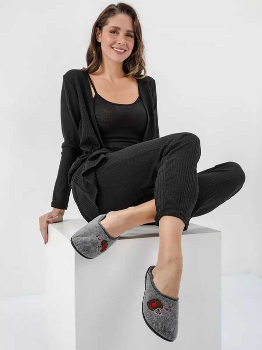 Топли филцови чехли BIO Nature Aadanex с таралеж – Сиви