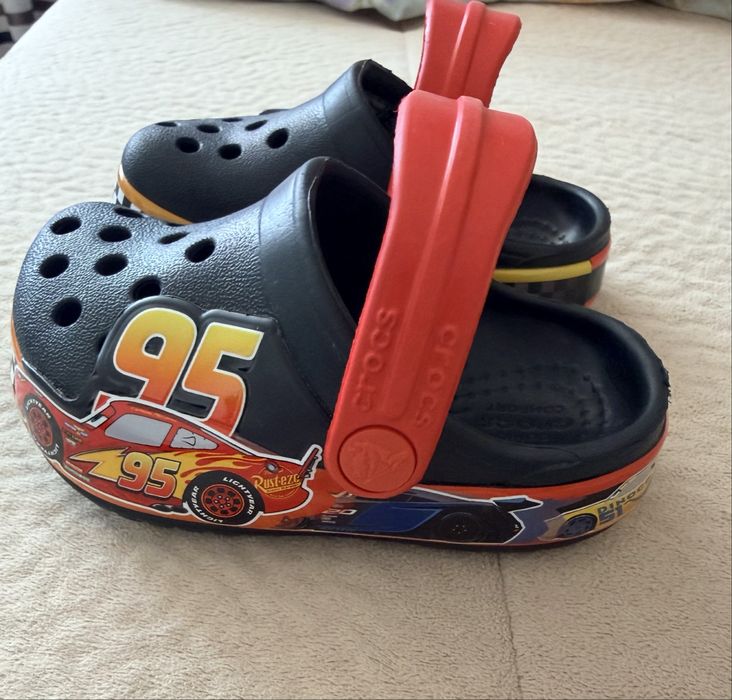 Чехли Crocs Crocband Fun Lab Cars, черно/червено, 19/20