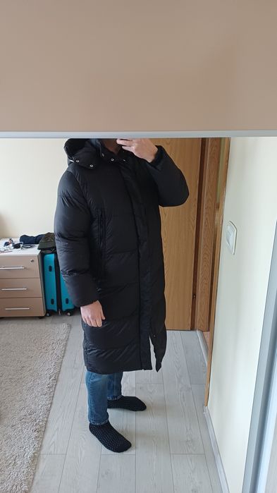 Geaca lungă cu glugă ! Modernă! Buzunare lungi!