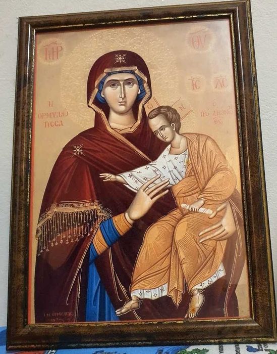 Icoană veche sfințită Sfântul Pantelimon cromolitografie piesă rară