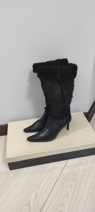 Сапоги кожаные женские