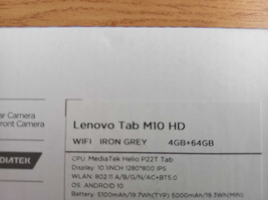 Lenovo Tab M10 HD 4GB/64GB (TB-X306F) – Пълен комплект с кутия + 2 калъфа
