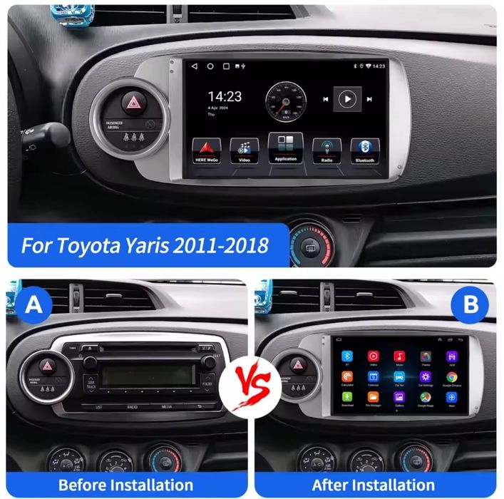 Navigatie Android Toyota Yaris Waze YouTube GPS