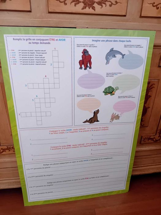 Детски помагала, табла и Книги на френски език, проект за щанд