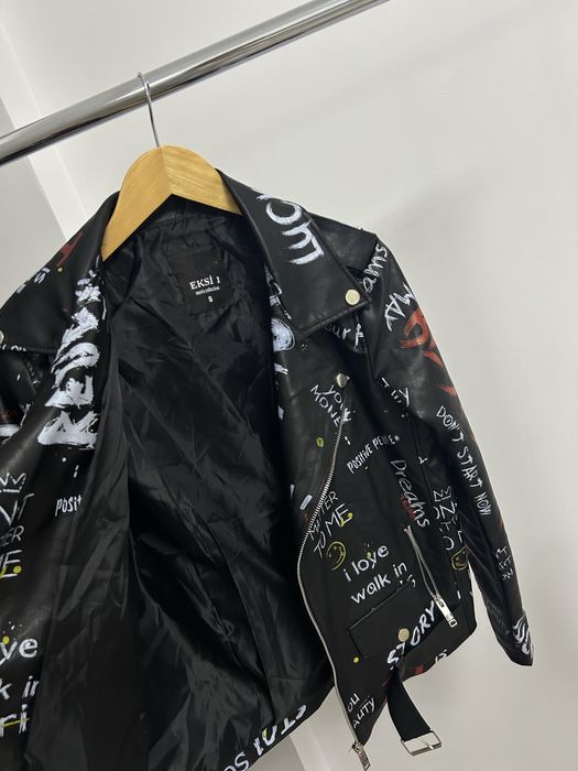 Geaca de piele pictata