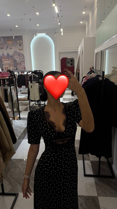 Платье макси длина в горошек