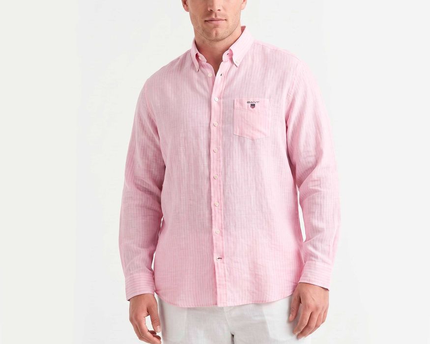 GANT 100% Ленена розова мъжка риза размер 3XL / XXXL