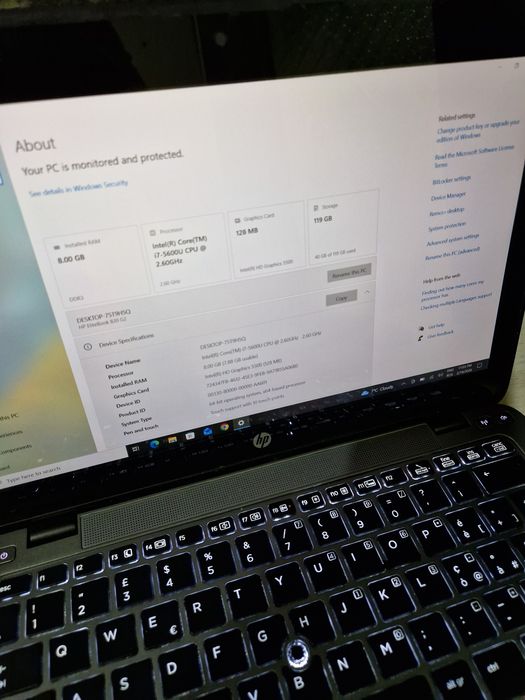 Vand Hp elite book 820  G2 i 7