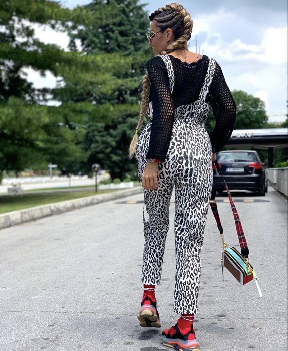 Панталон с висока талия и тиранти - гащеризон Джофра Djofra