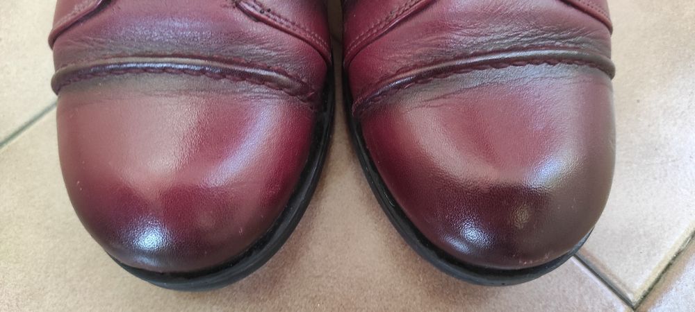 Дамски боти естествена кожа в бордо