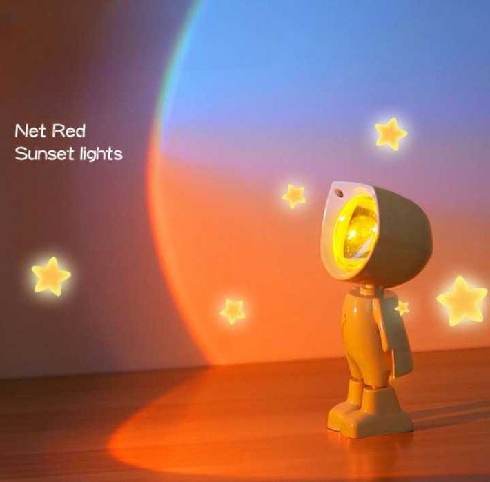 Lampa pentru Noptiera, Astronaut, Alba, conectare USB