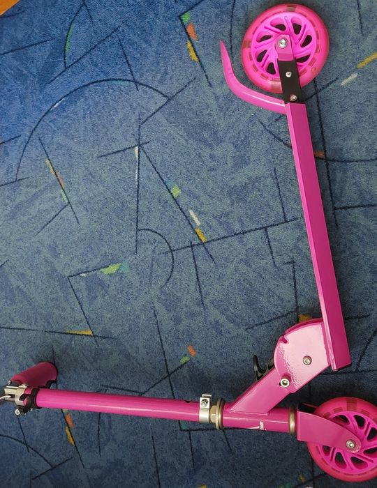 Trotineta fetițe, cadru aluminiu și oțel, PU(silicon), ABEC-5 Roz