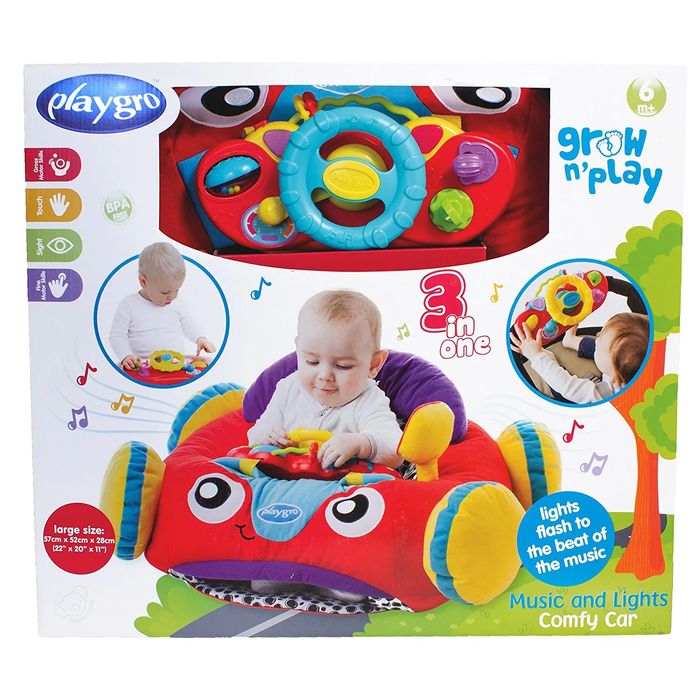 Playgro+подарък.Игрален център със светлини и звуци ПЛЮШЕНА Кола-25 евро