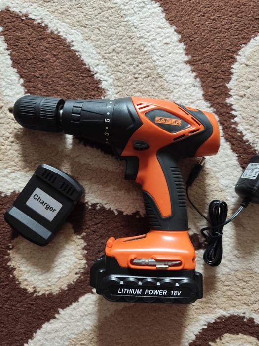Masina electrica de gaurit si insurubat Saber, 18V, Li-Ion