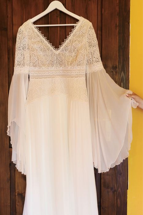 Rochie de mireasa - stil boem, matase naturala