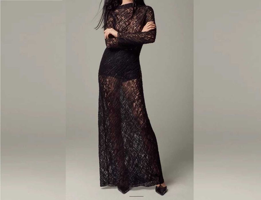 129 EUR Zara Rochie maxi cu paiete și mărgele dantela spate gol ocazii