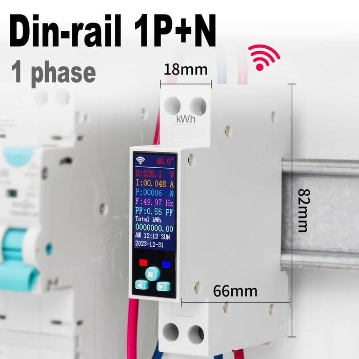 TONGOU ZigBee смарт прекъсвач DIN 1–50A с LCD и защита