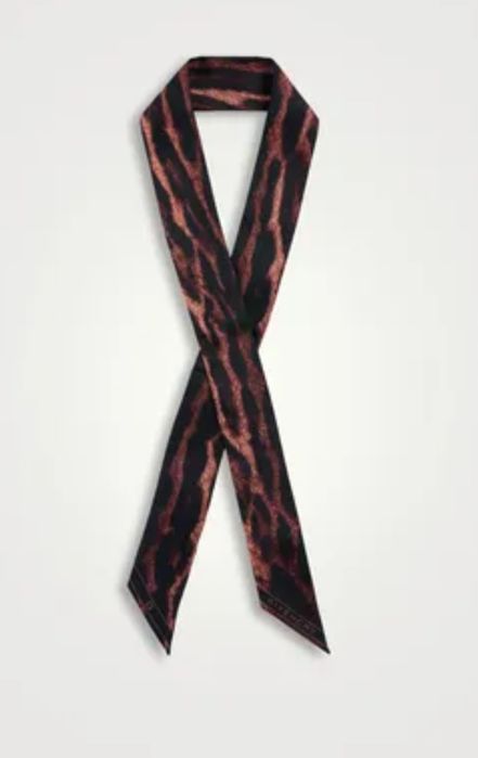 Шал GIVENCHY 100%коприна кафяв animal print чокер фишу лента за глава