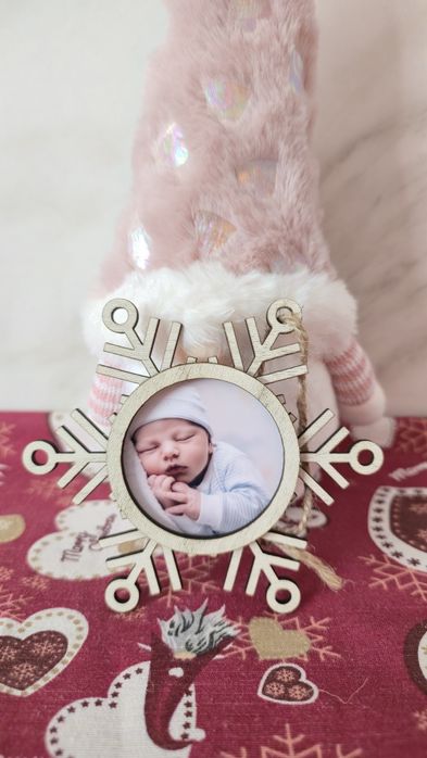 Персонализирани дървени играчки за елха със снимка