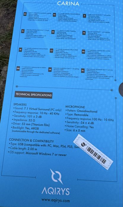 Căști GAMING PC cu MICROFON - AQIRYS Carina - usb
