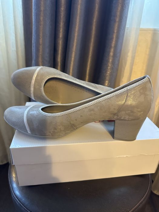 Vand pantofi gri, piele intoarsa, Komfort, nr 41