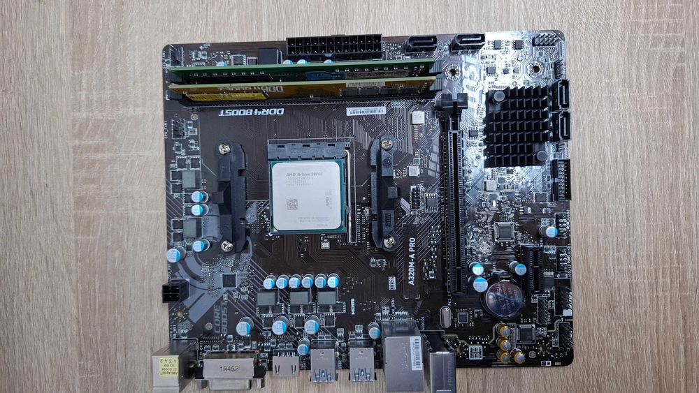 Kit AMD Athlon 200GE + MSI A320M-A PRO + 12GB DDR4