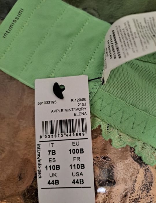 Sutien Intimissimi Elena, Mărimea 100B (7B), Apple Mint
