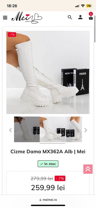 Cizme albe piele dama