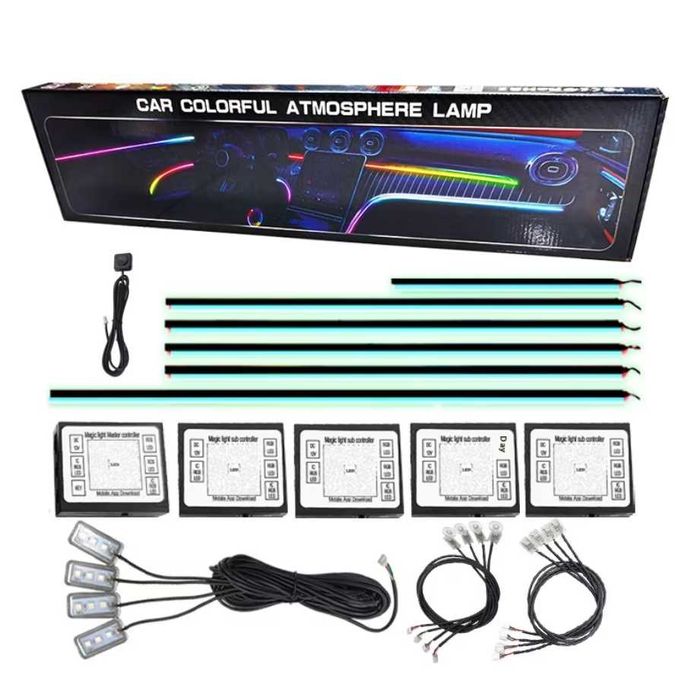 OFERTA ! / Kit Lumini Ambientale Symphony 18 in 1  - modelul cu benzile lungi 110 CM RGB