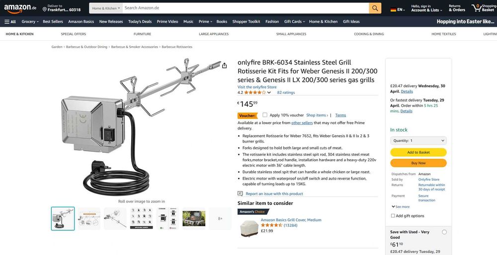 Rotisor Weber Spirit/Spirit II 200/300, INOX total, REDUS de la 780RON