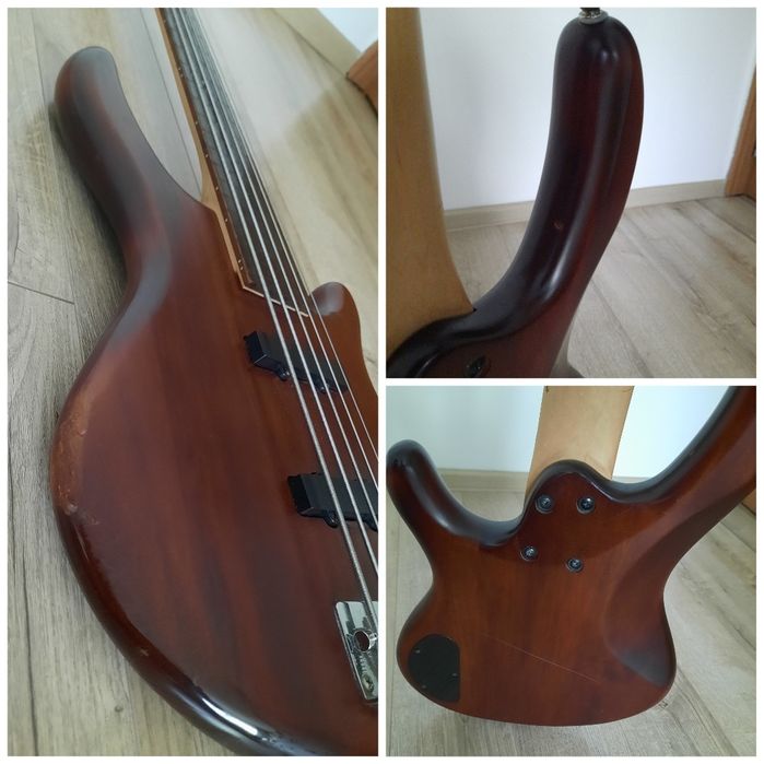 Chitara bass, 5 corzi, fretless