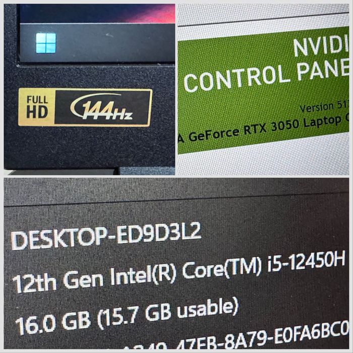 RTX 3050 / i5 12450H / 15.6 144Hz / 512GB / 16gb / Acer NITRO