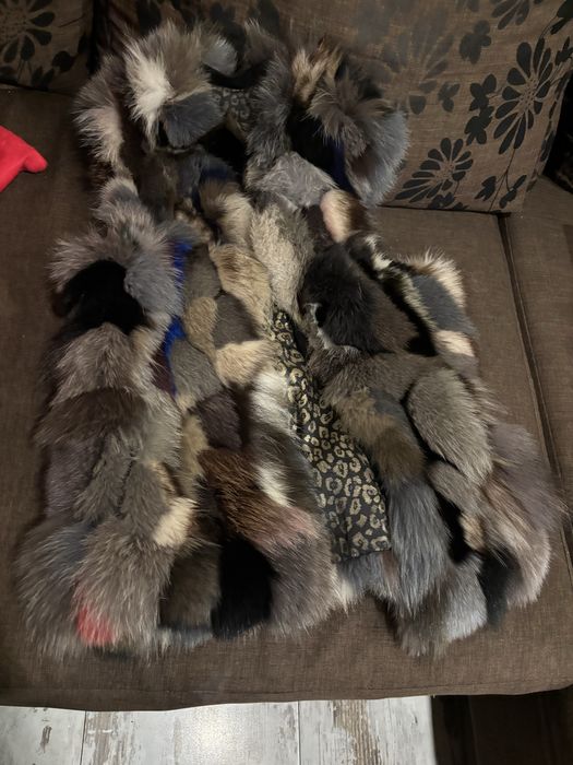 Елек от естествен косъм многоцветен