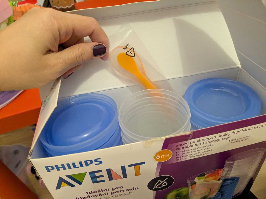 Recipiente Philips Avent stocare hrana bebelusi si cadita gonflabila