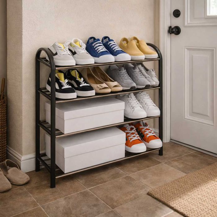 Етажерка за обувки на 4 нива до 12 чифта - стилна и здрава