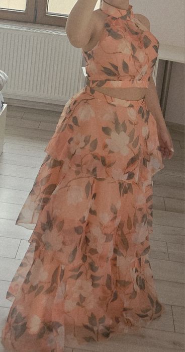 Флорална рокля от шифон