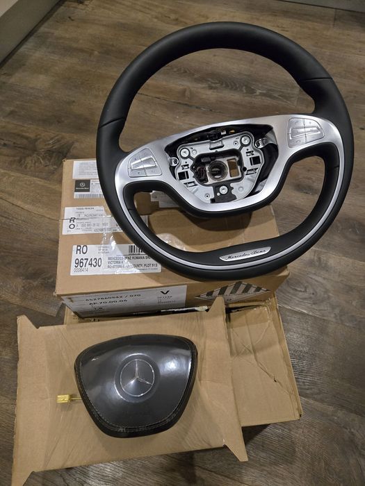 Volan cu airbag OEM  piele Mercedes S-Classe W222 Nou. Original.