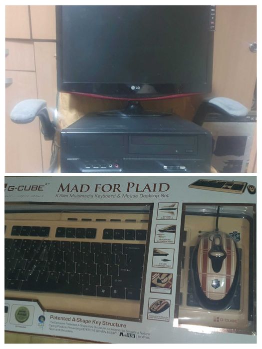 LENOVO Calculator Sistem PC SFF mATX format mic compact, complet cu mouse, tastatura NOUA si monitor TV televizor gratis, toate cablurile sunt incluse