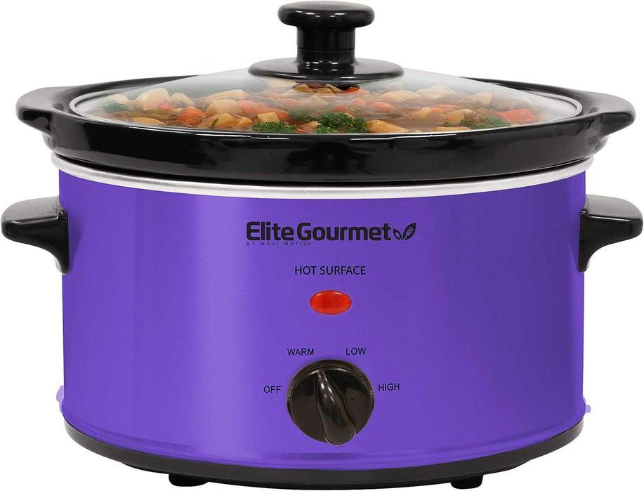 Elite Gourmet MST275XP Електрическа овална бавна готварска печка, регулируема температура, предястия сосове яхнии и дипове, 2.27 л