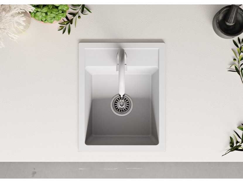 Кухненска Мивка гранит РИГА 40 XL 380 x 500 mm - Бяла-29%НОВО