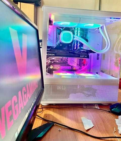 Геймърски компютър Ryzen 7 RX 6600 и водно | Нови части с гаранция