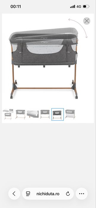 Patut Co-sleeper 4in 1 stare nou + saltea cocos