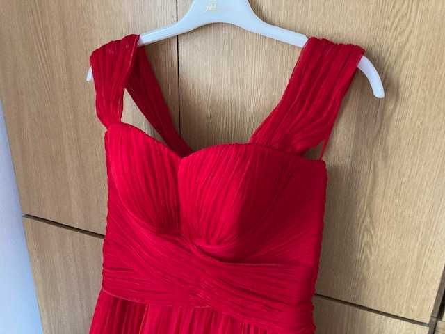 Rochie de ocazie, rosie, din matase 100%