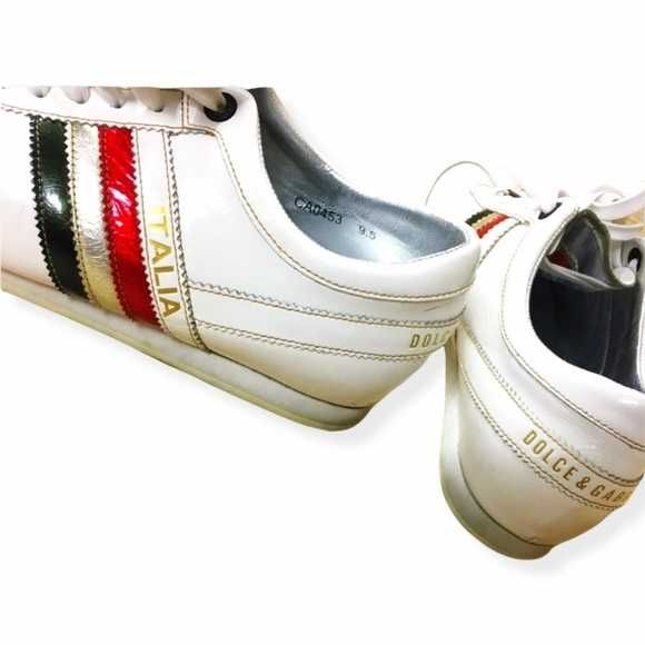 Мъжки кецове маратонки D&G Dolce & Gabbana бели с златисто 45 11US
