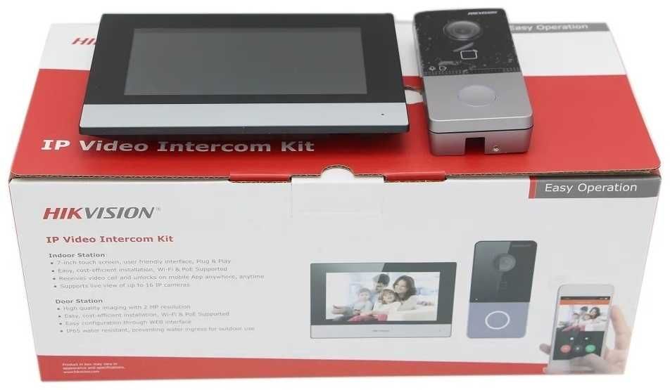 Hikvision видеодомофон DS-KIS603-P(C) черный