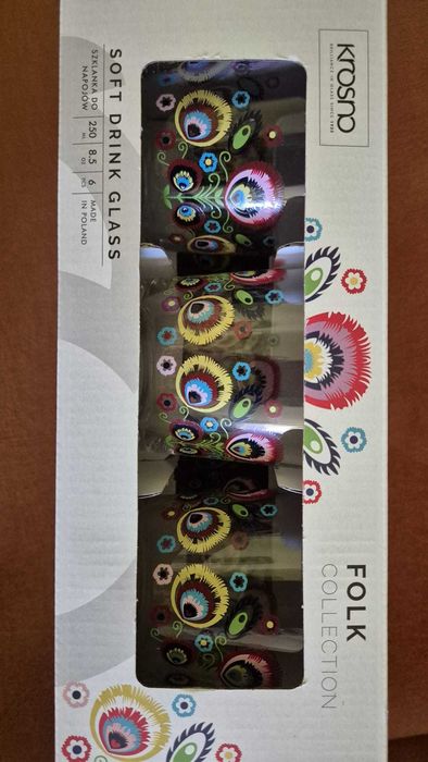 Set 6 Pahare Krosno Folk Collection (250 ml)