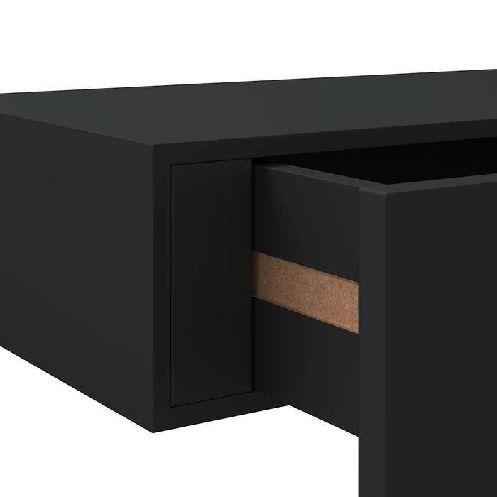 Raft de perete cu sertar 60x23,5x10 cm, MDF negru VidaXL