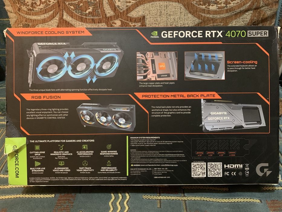Видеокарта Gigabyte GeForce RTX 4070 Super Gaming OC