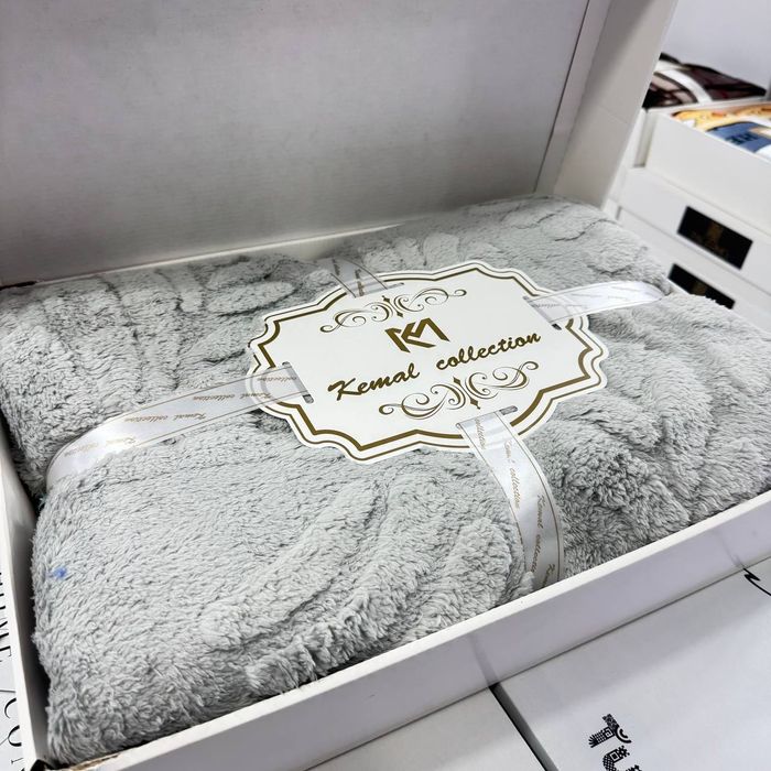 Момик зимний плед 2 спалка в подарочной  коробке + сумка