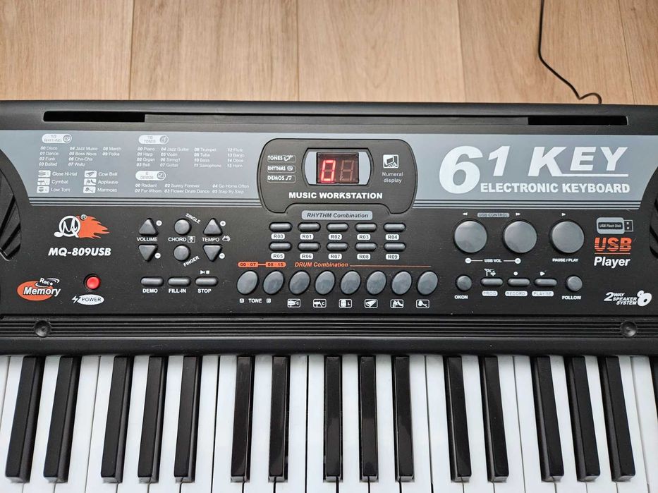 Orga MK MQ-809 cu 61 de clape pentru copii / incepatori / amatori